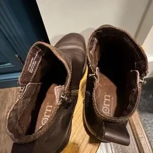 Born | Shoes | Born Dark Brown Ludo Leather Zip Boots | Poshmark display picture 3